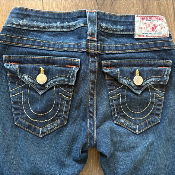 True Religion Dark Wash Billy Flap Pocket Jeans Size 26 - Picture 6 of 12